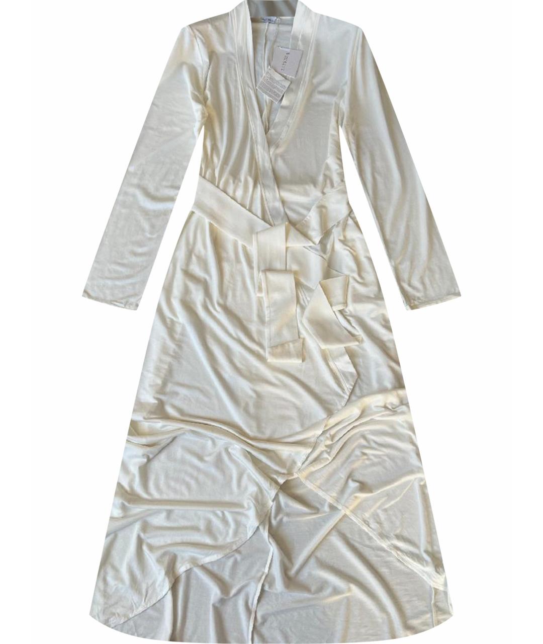 VALENTINO Белое шелковое повседневное платье, фото 1