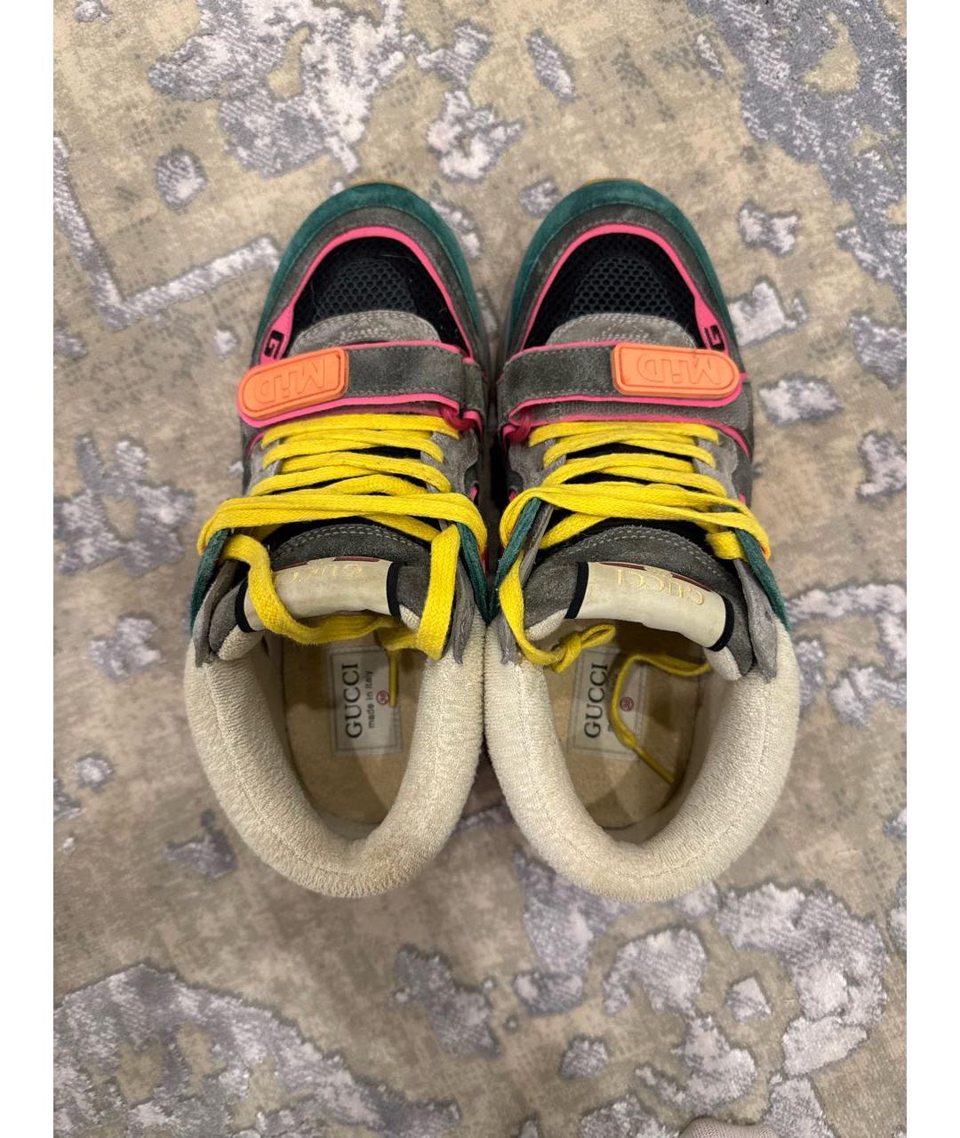GUCCI Мульти замшевые высокие кроссовки / кеды, фото 3