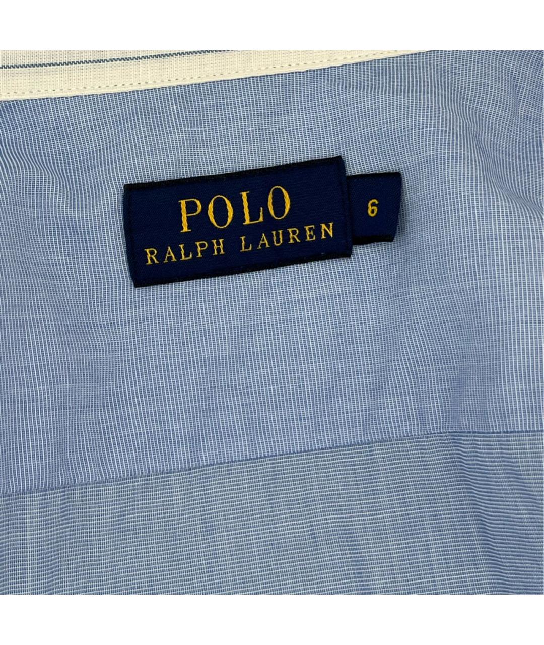 POLO RALPH LAUREN Голубое хлопковое повседневное платье, фото 4