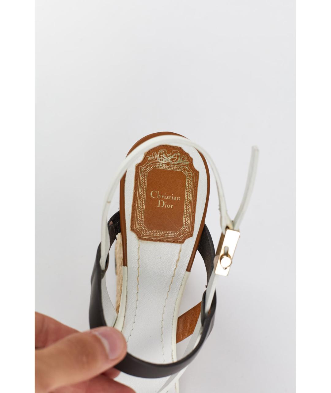 CHRISTIAN DIOR Мульти текстильные босоножки, фото 3