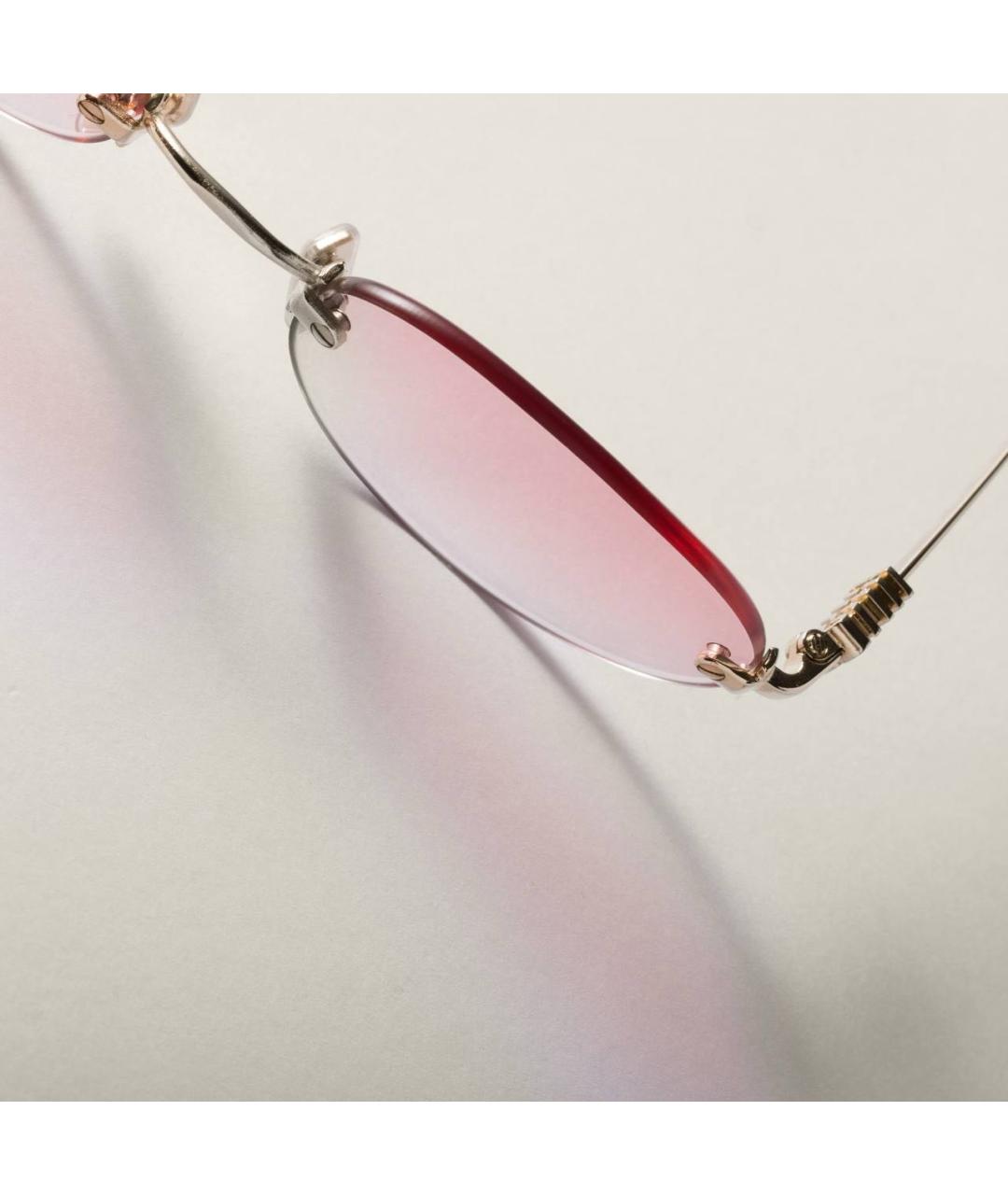 MIU MIU Розовые металлические солнцезащитные очки, фото 2