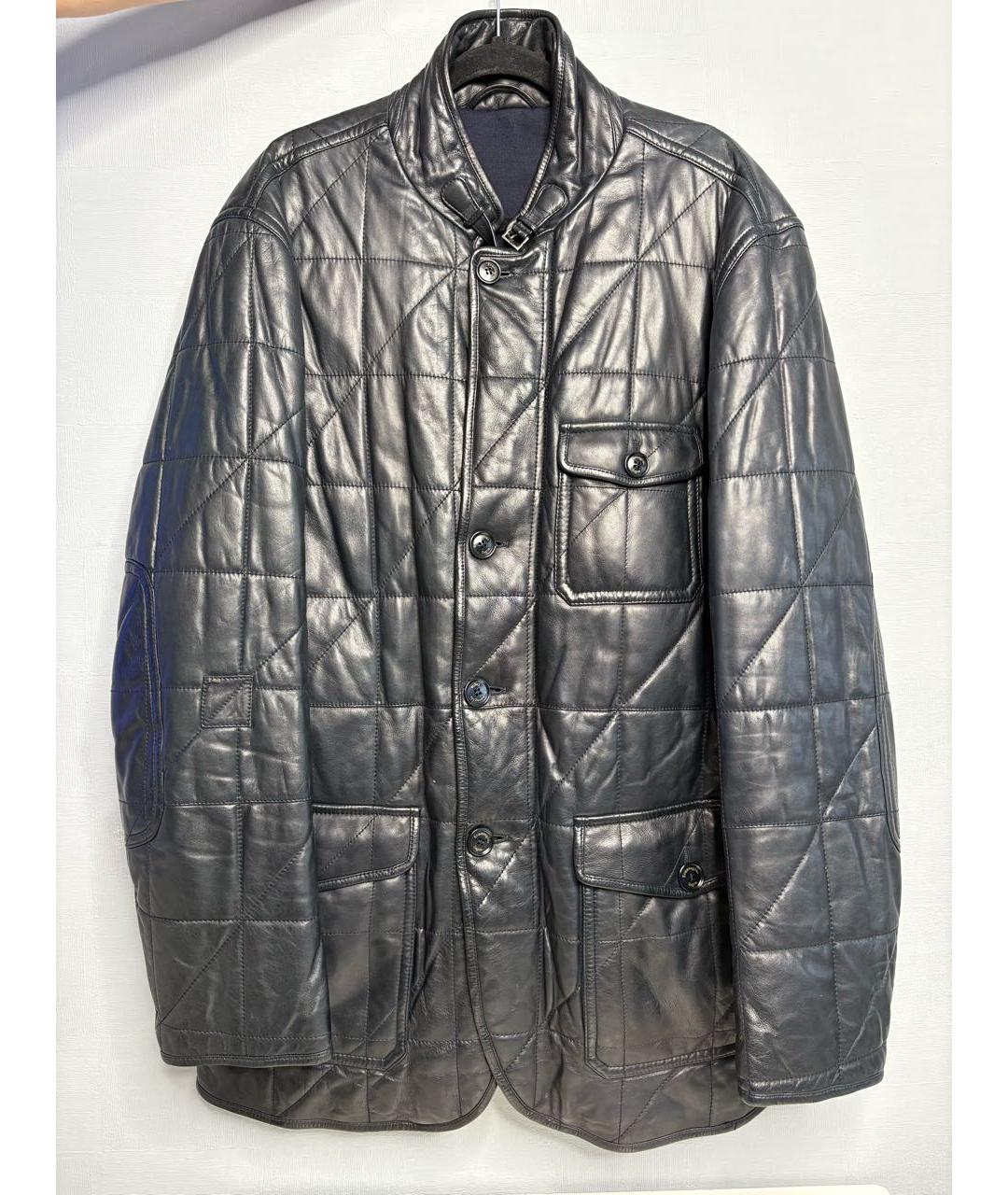 ERMENEGILDO ZEGNA XXX Черная кожаная куртка, фото 7