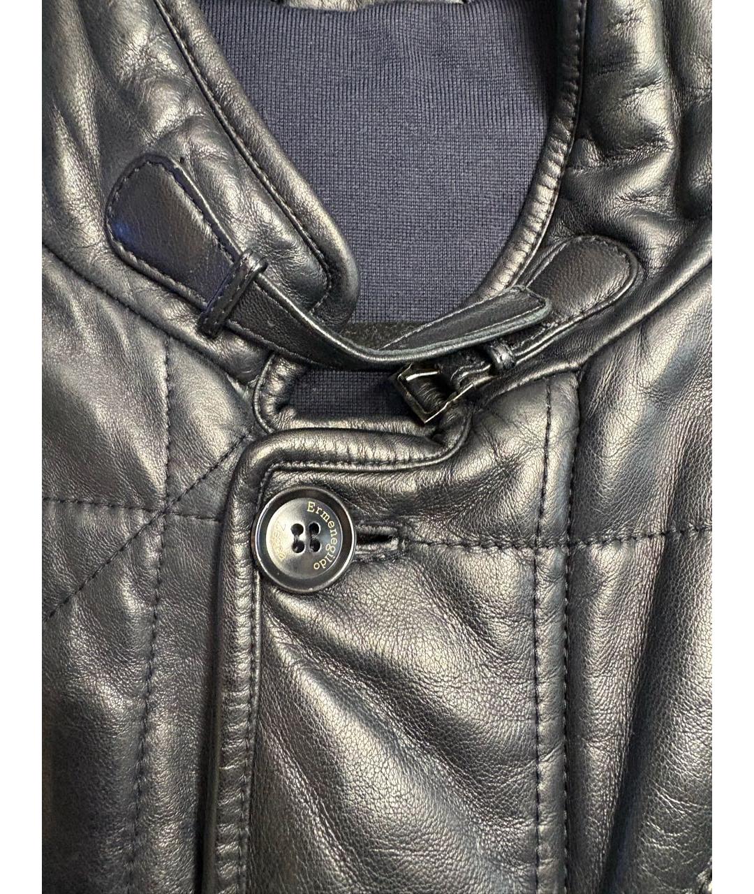 ERMENEGILDO ZEGNA XXX Черная кожаная куртка, фото 4