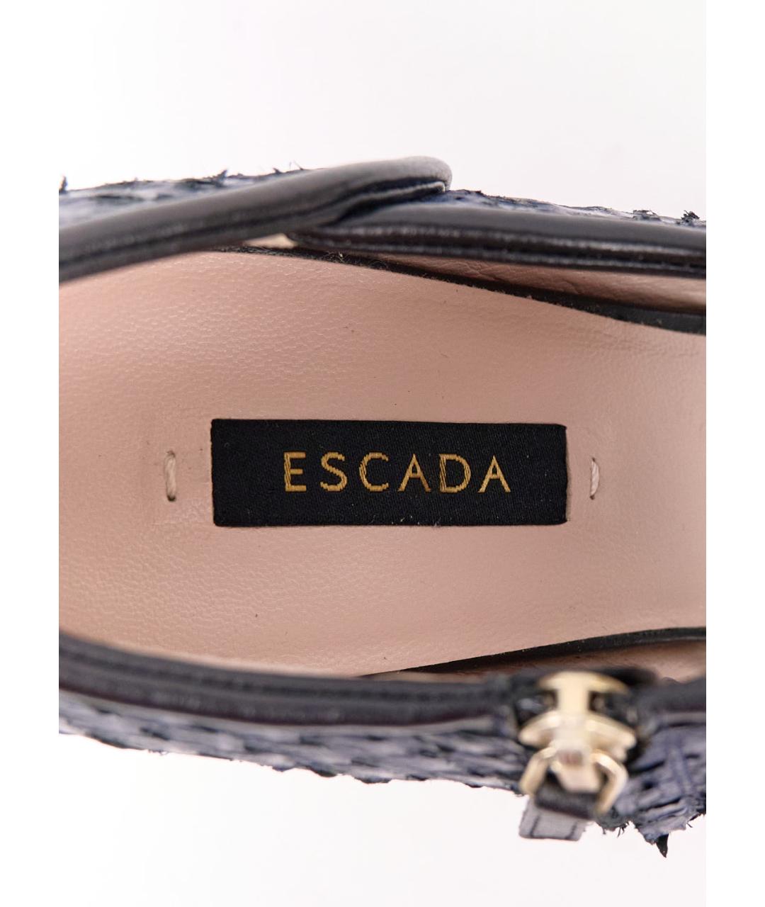 ESCADA Синие кожаные босоножки, фото 5