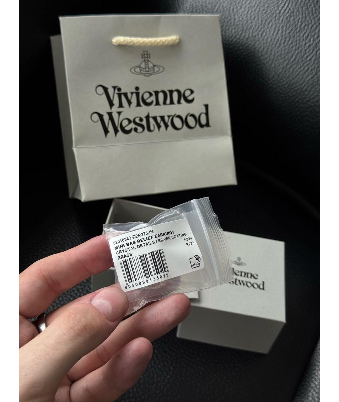 VIVIENNE WESTWOOD Серебряные латунные серьги, фото 4