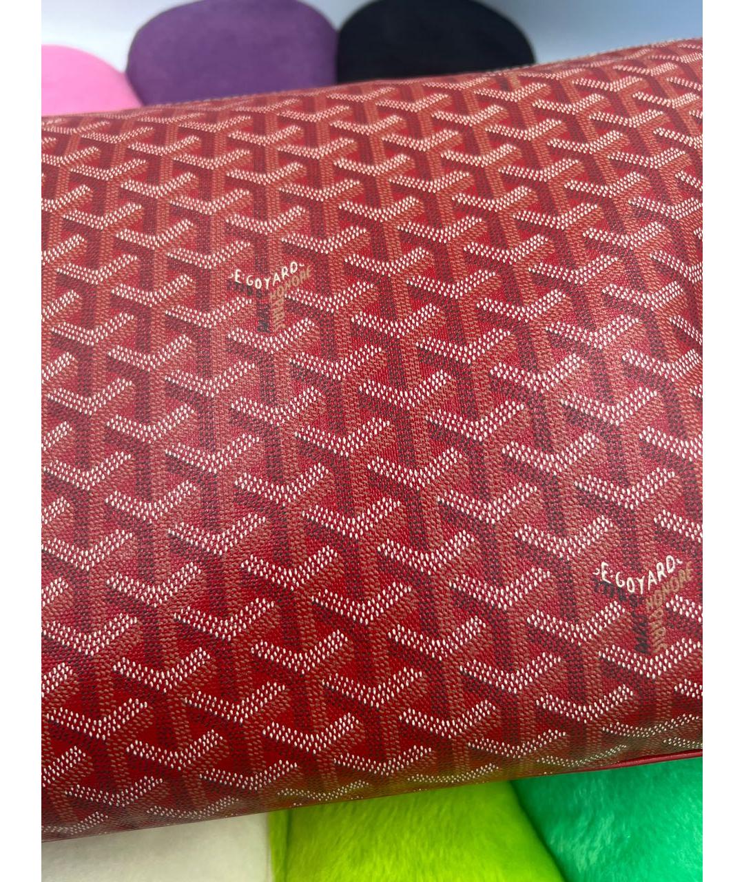 GOYARD Бордовая кожаная папка для документов, фото 3