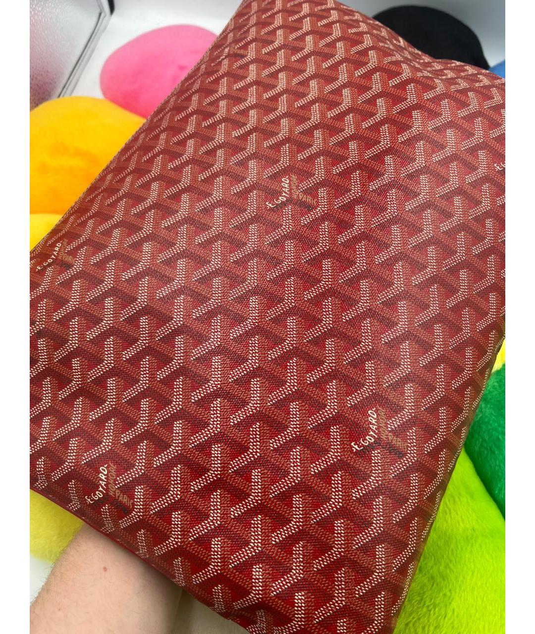 GOYARD Бордовая кожаная папка для документов, фото 4