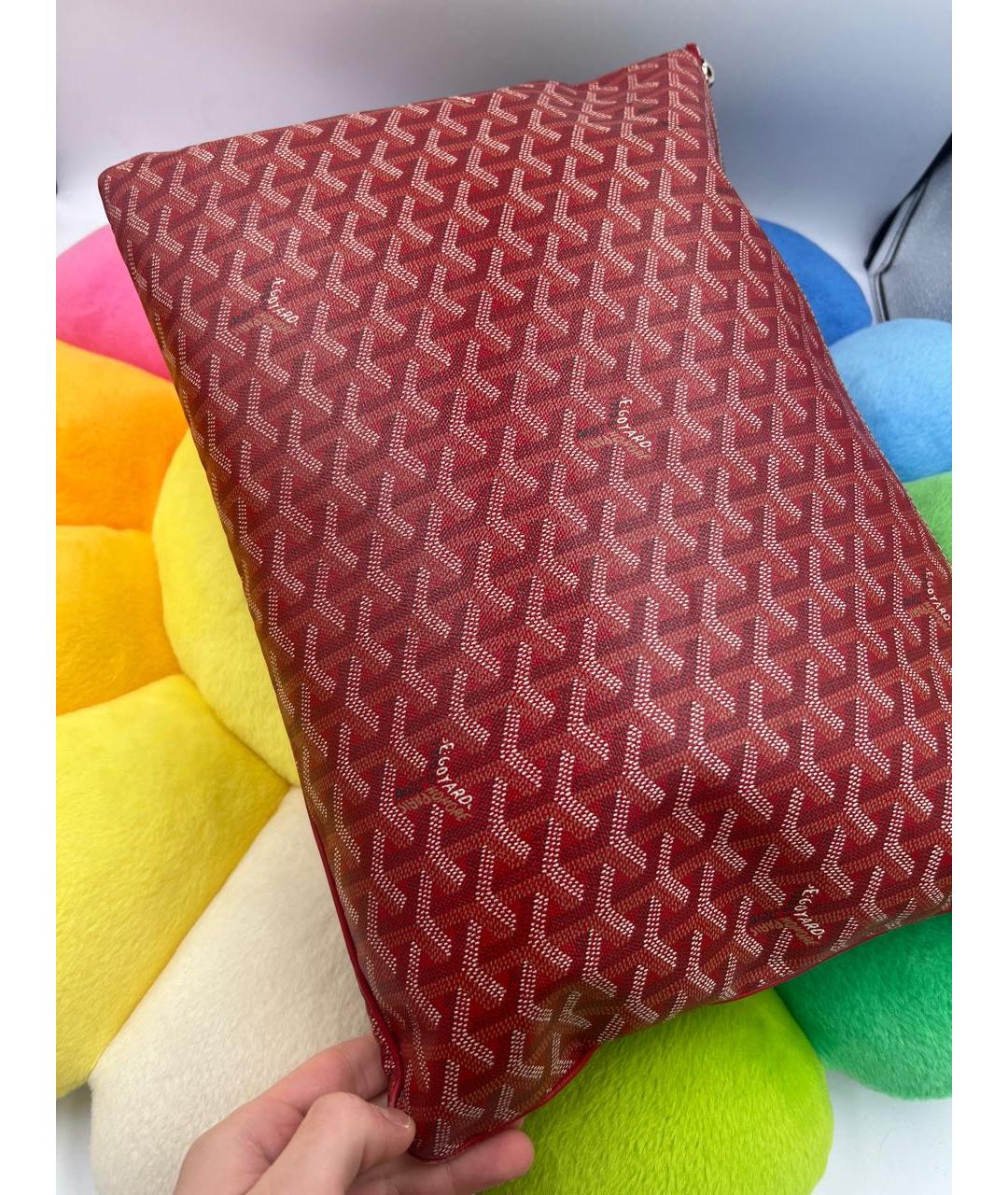 GOYARD Бордовая кожаная папка для документов, фото 5