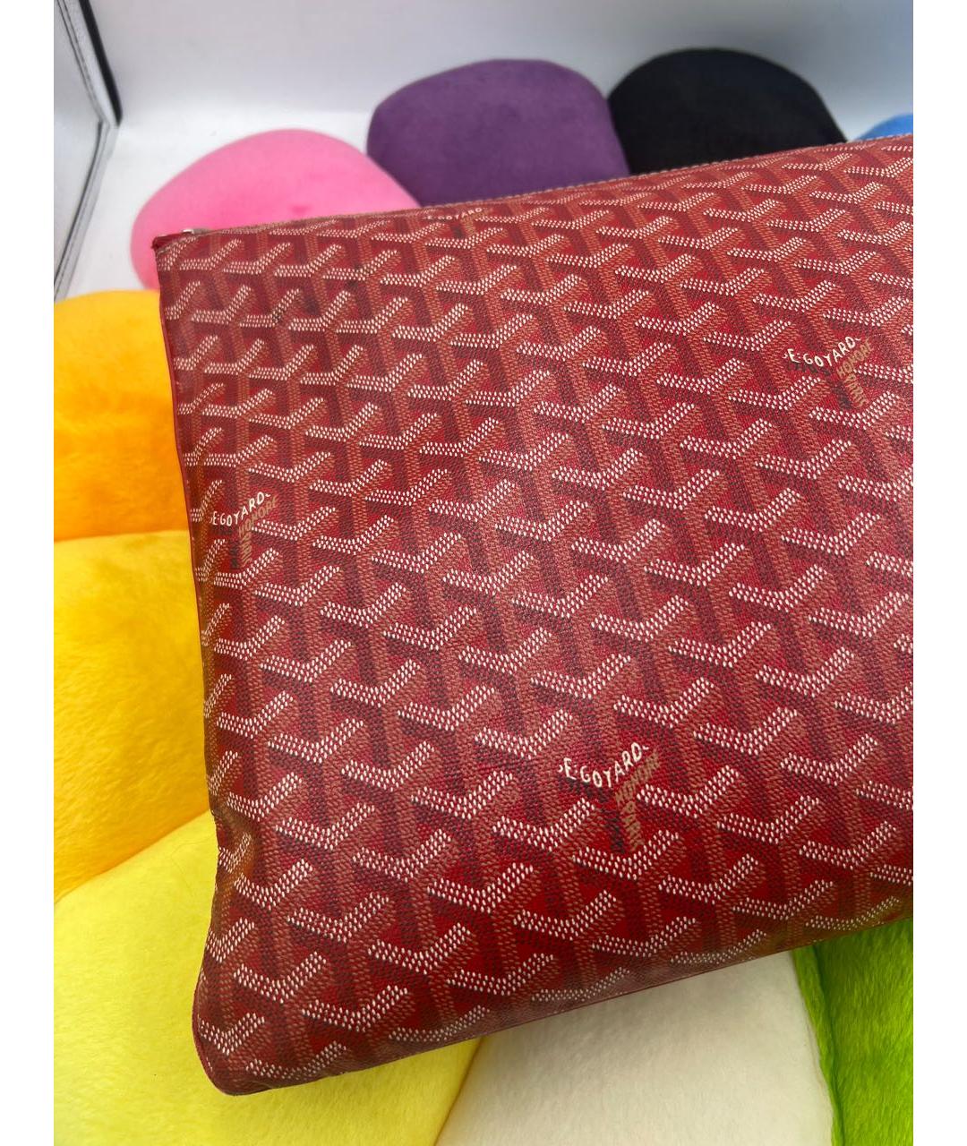 GOYARD Бордовая кожаная папка для документов, фото 2