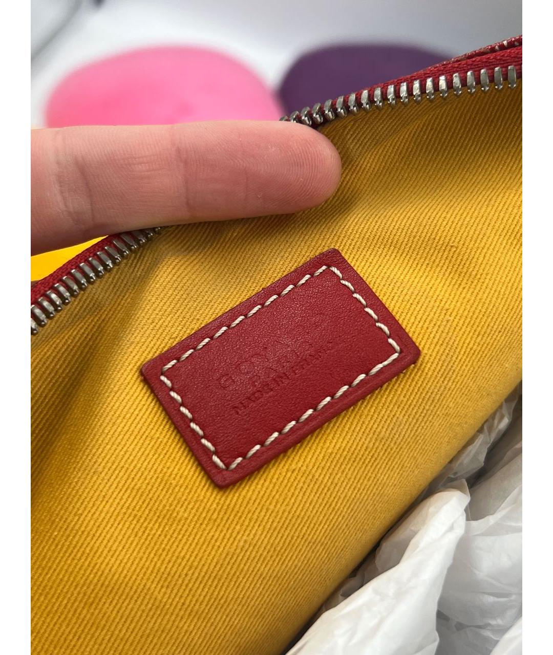 GOYARD Бордовая кожаная папка для документов, фото 6