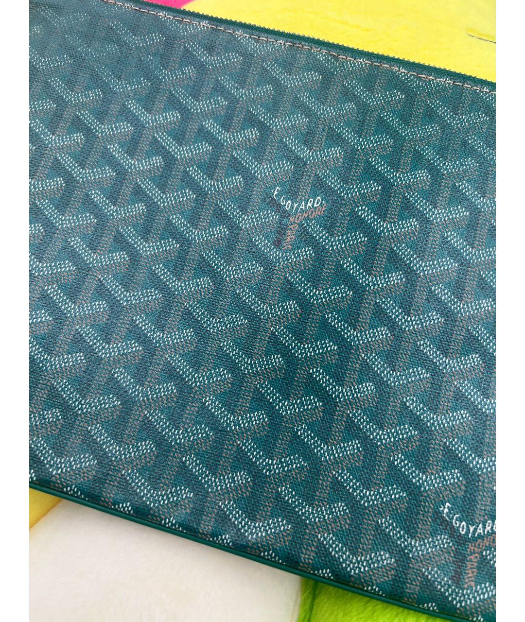GOYARD Зеленая кожаная папка для документов, фото 3