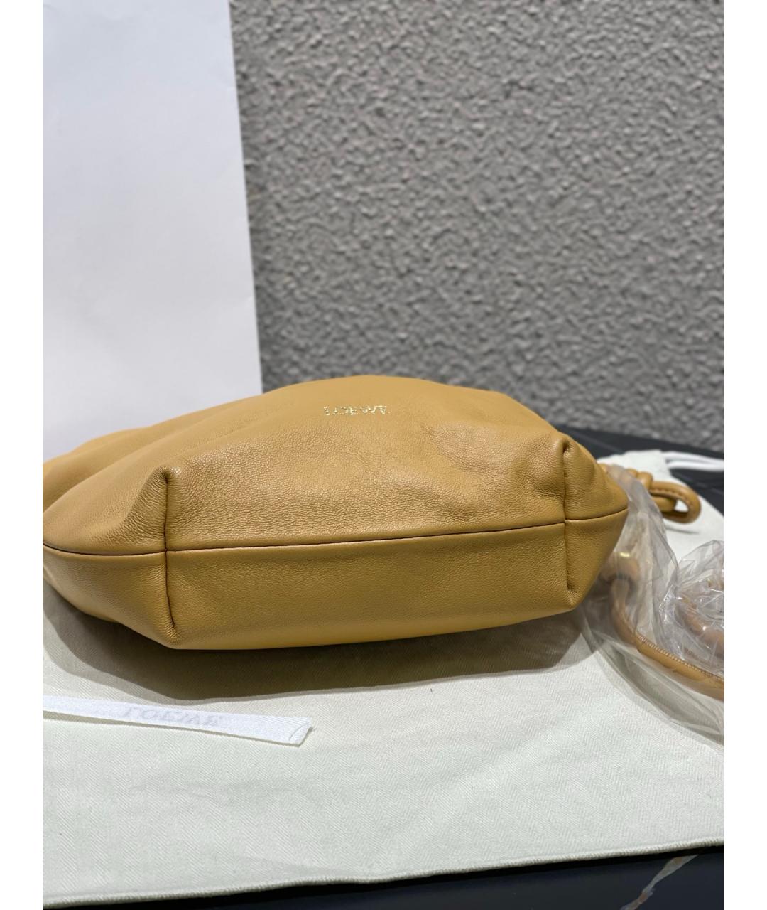 LOEWE Желтая кожаная сумка тоут, фото 6