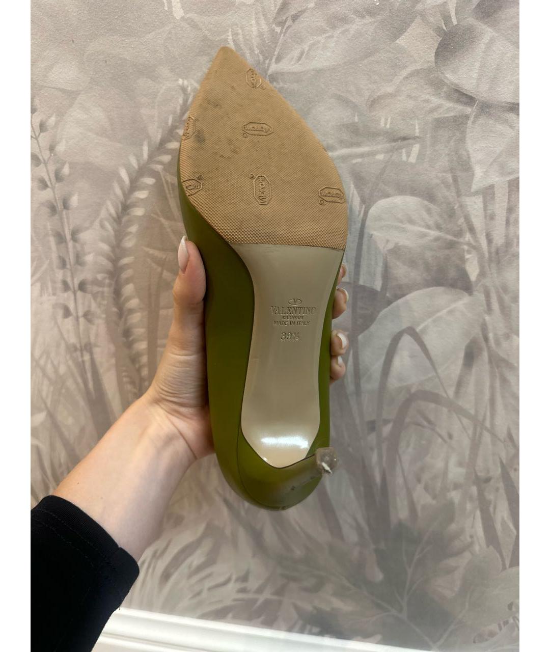 VALENTINO Зеленые кожаные туфли, фото 6