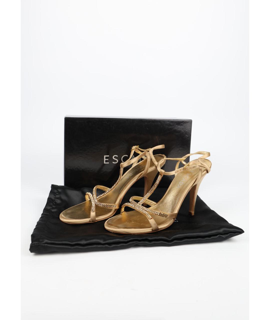 ESCADA Золотые текстильные босоножки, фото 6