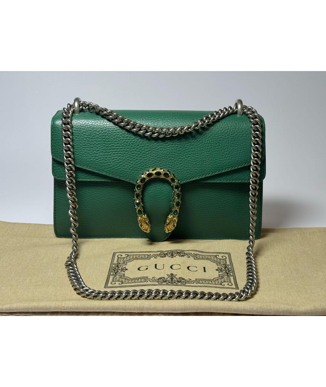 GUCCI Зеленая кожаная сумка через плечо, фото 2