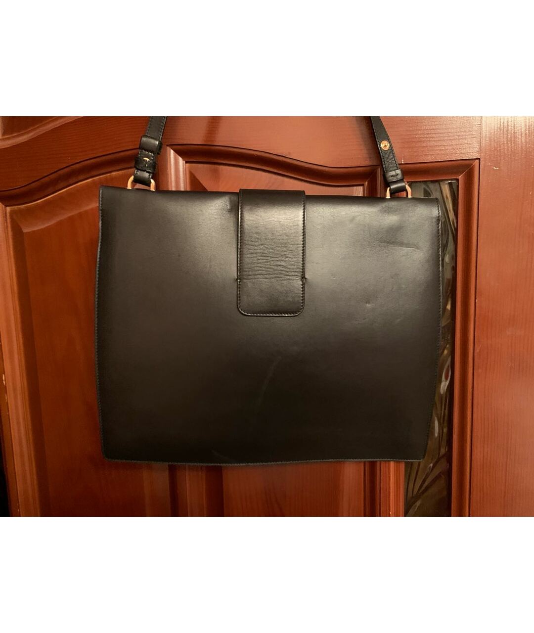 FERRAGAMO Черная кожаная сумка тоут, фото 2