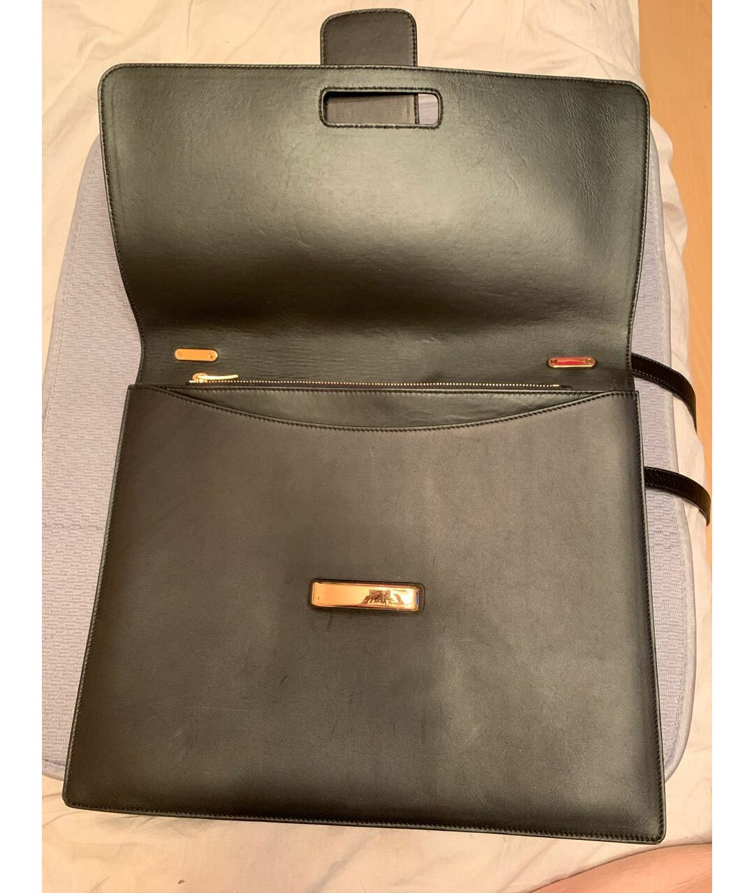 FERRAGAMO Черная кожаная сумка тоут, фото 3