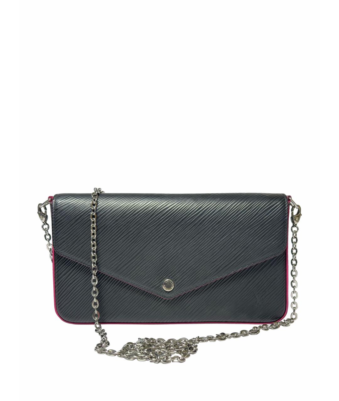 LOUIS VUITTON Черная кожаная сумка через плечо, фото 1