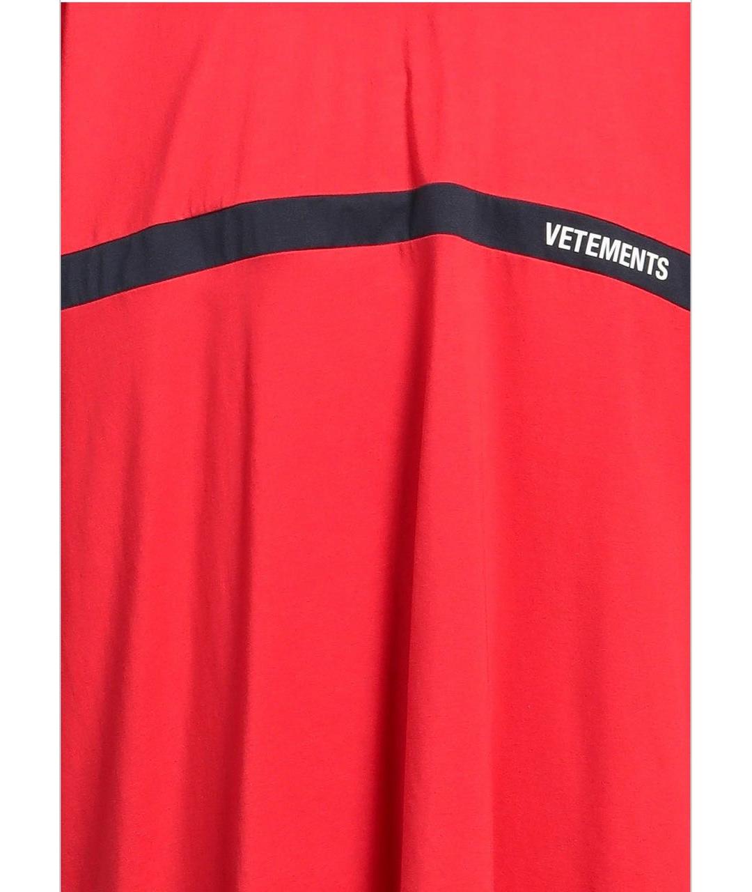 VETEMENTS Красная хлопковая футболка, фото 3