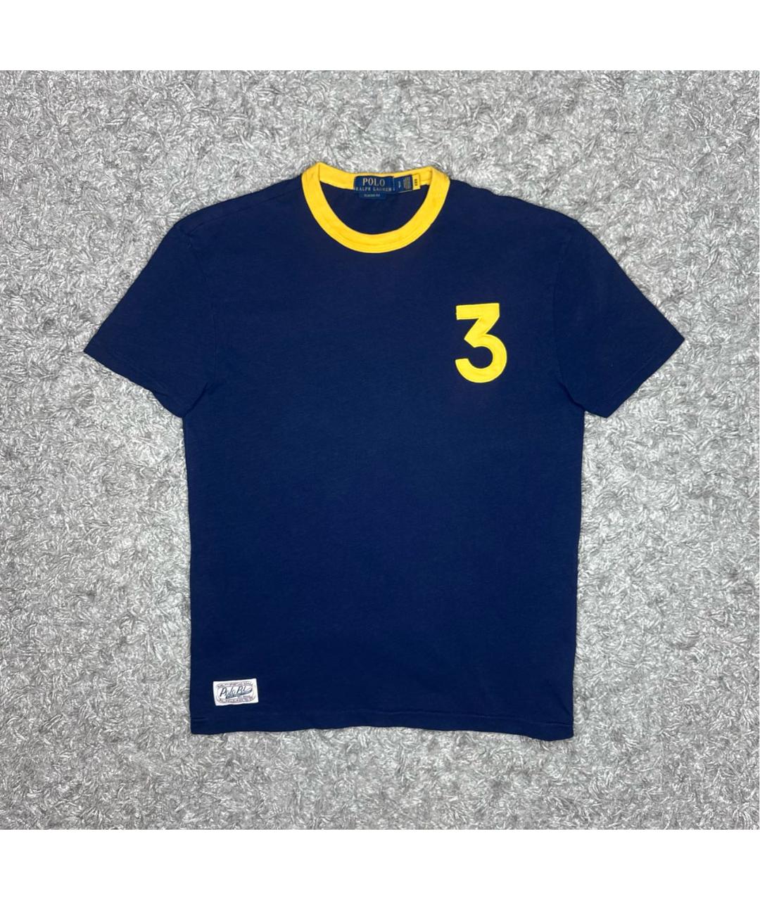 POLO RALPH LAUREN Темно-синяя хлопковая футболка, фото 6
