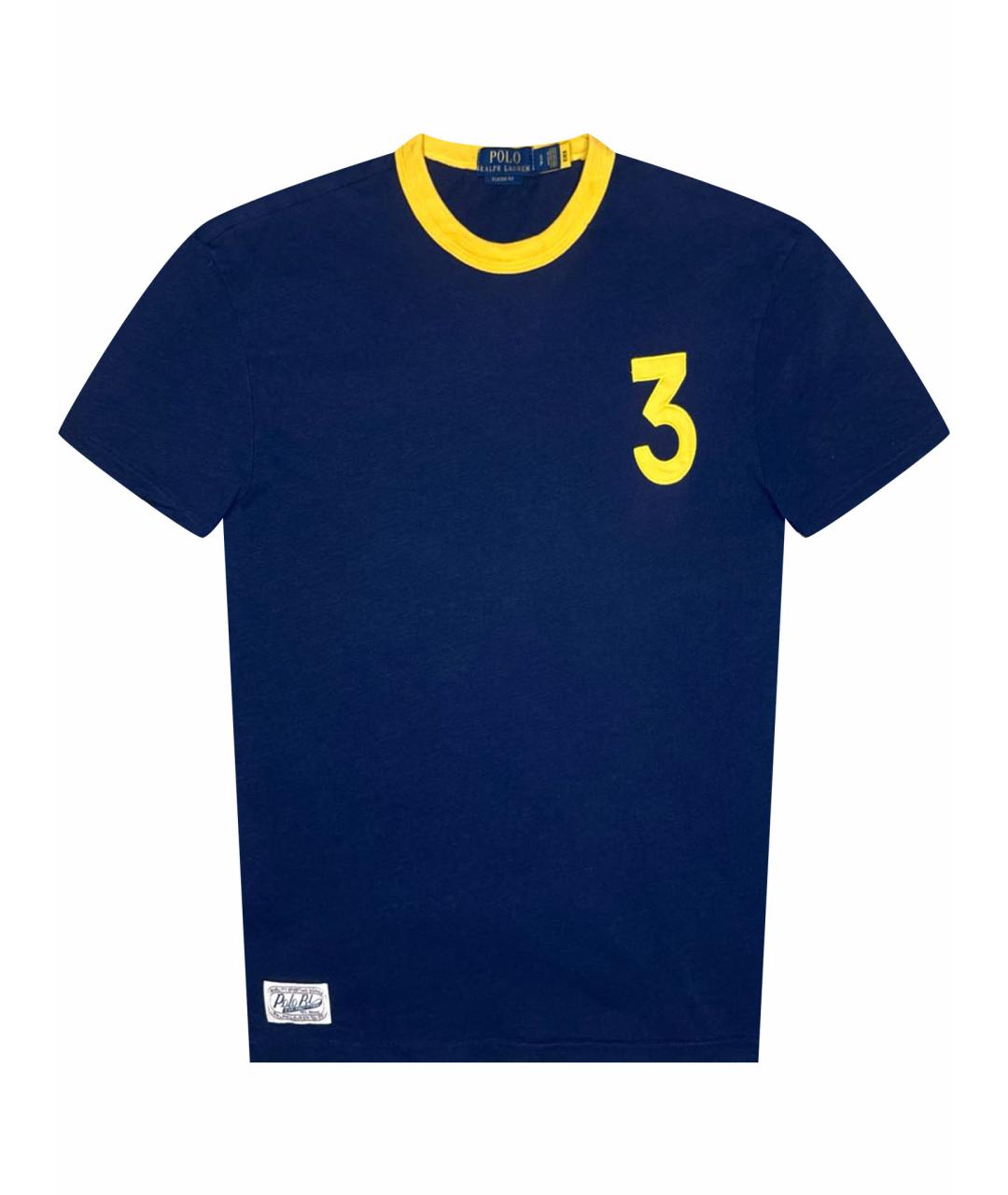 POLO RALPH LAUREN Темно-синяя хлопковая футболка, фото 1