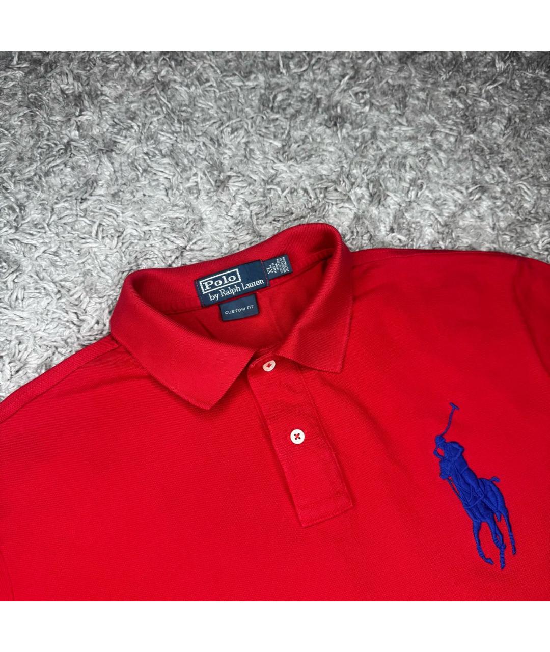 POLO RALPH LAUREN Красное хлопковое поло с коротким рукавом, фото 3