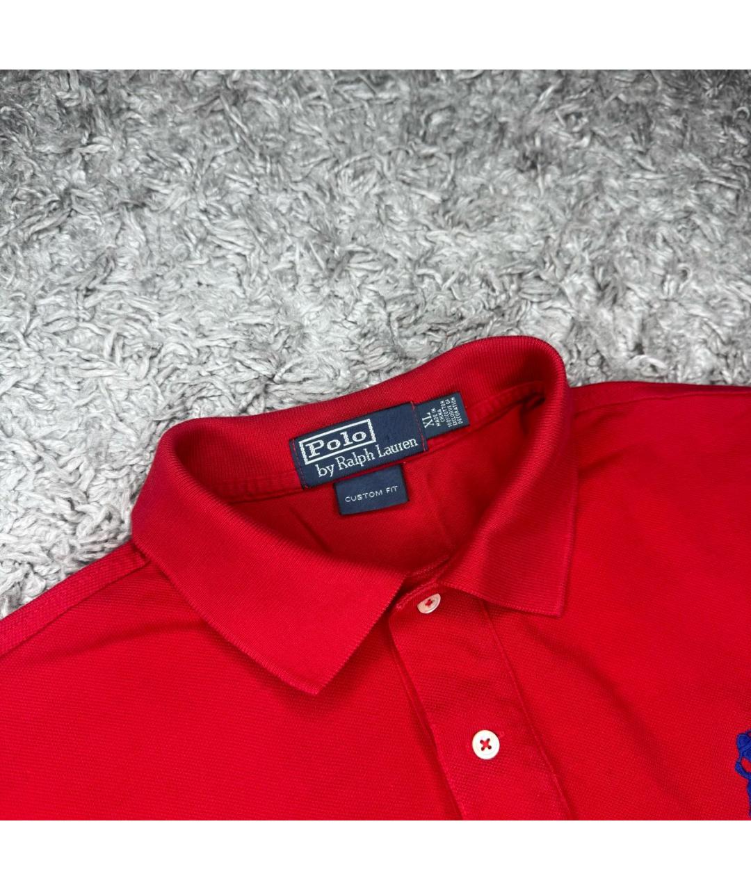 POLO RALPH LAUREN Красное хлопковое поло с коротким рукавом, фото 2