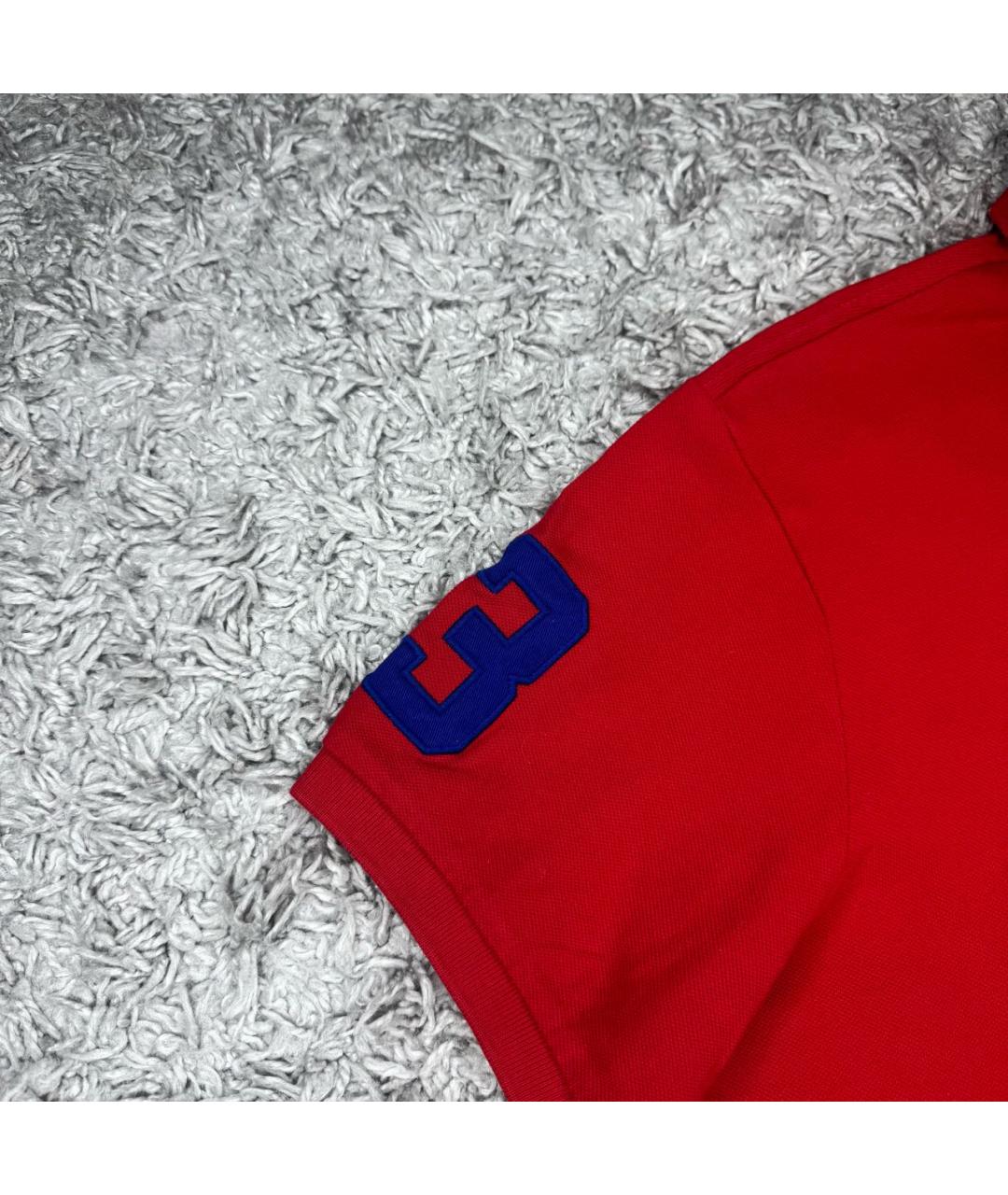 POLO RALPH LAUREN Красное хлопковое поло с коротким рукавом, фото 4