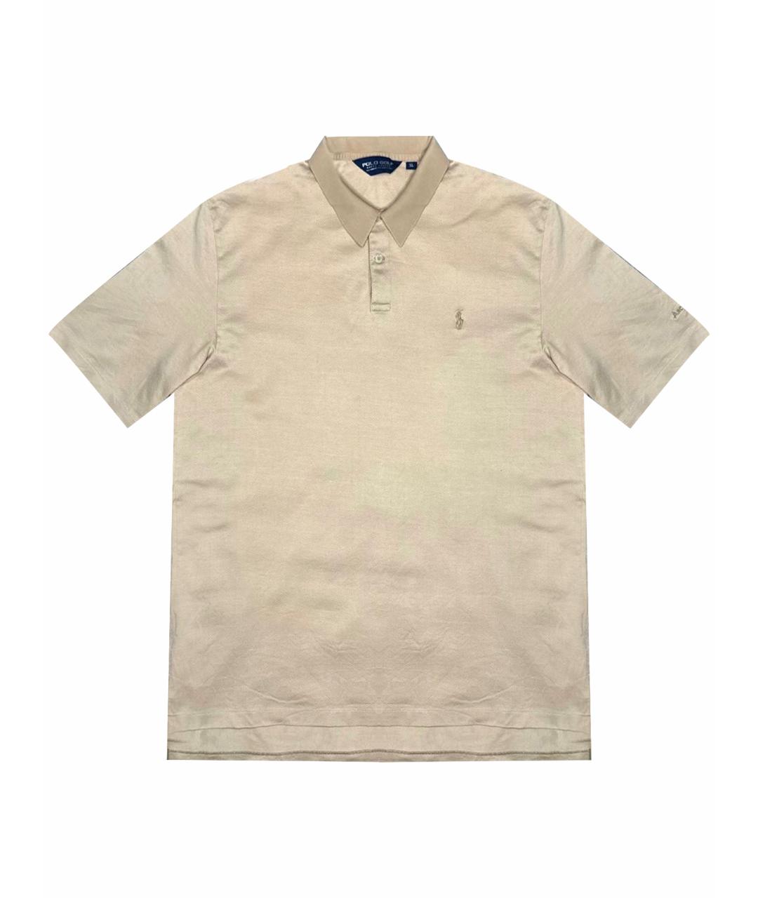 POLO RALPH LAUREN Бежевое хлопковое поло с коротким рукавом, фото 1
