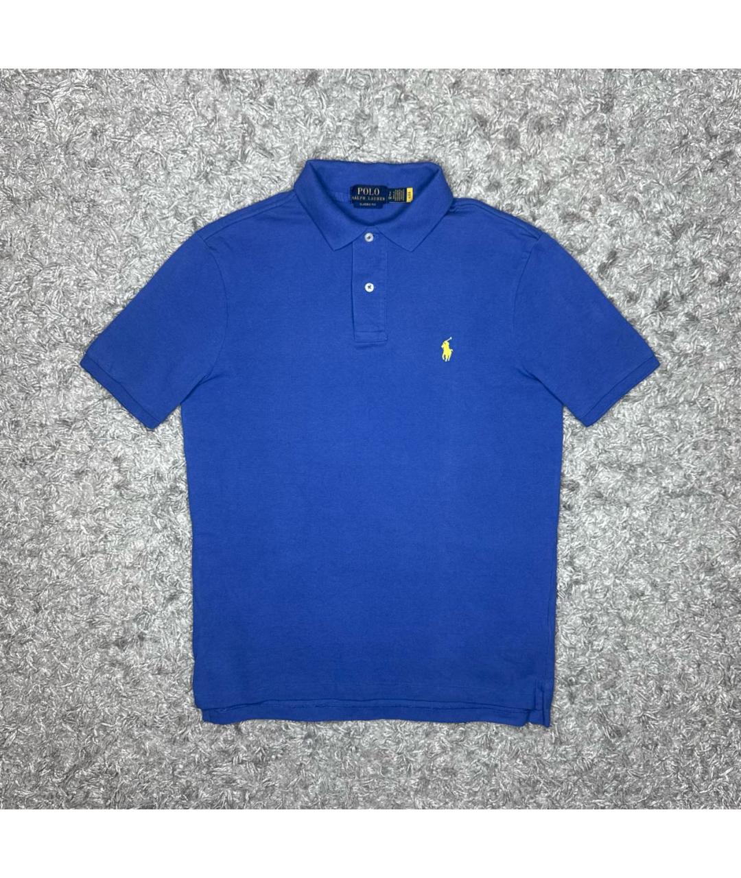 POLO RALPH LAUREN Темно-синее хлопковое поло с коротким рукавом, фото 7