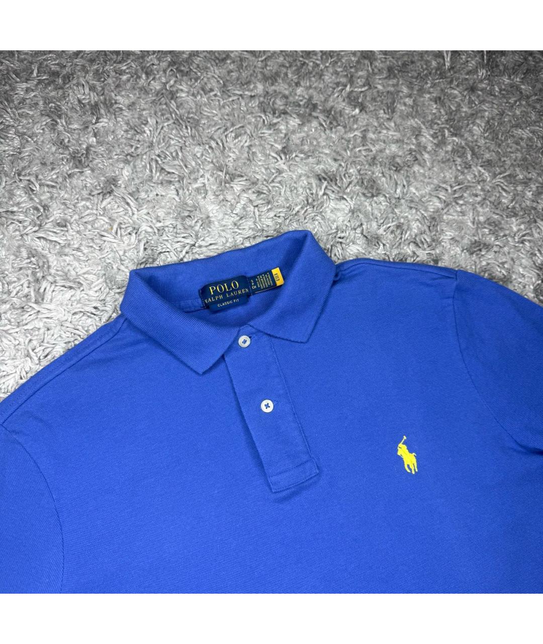 POLO RALPH LAUREN Темно-синее хлопковое поло с коротким рукавом, фото 2
