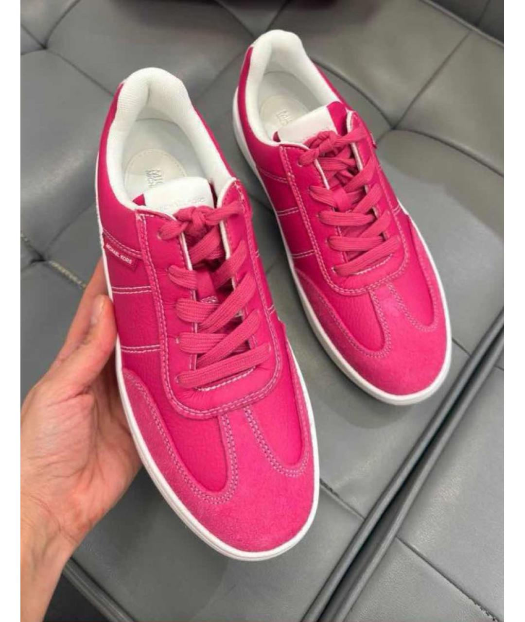MICHAEL KORS Розовые кеды из искусственной кожи, фото 3