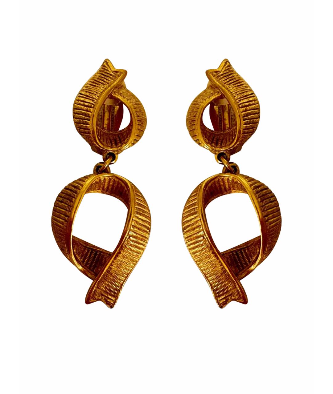 SAINT LAURENT Золотые клипсы, фото 1