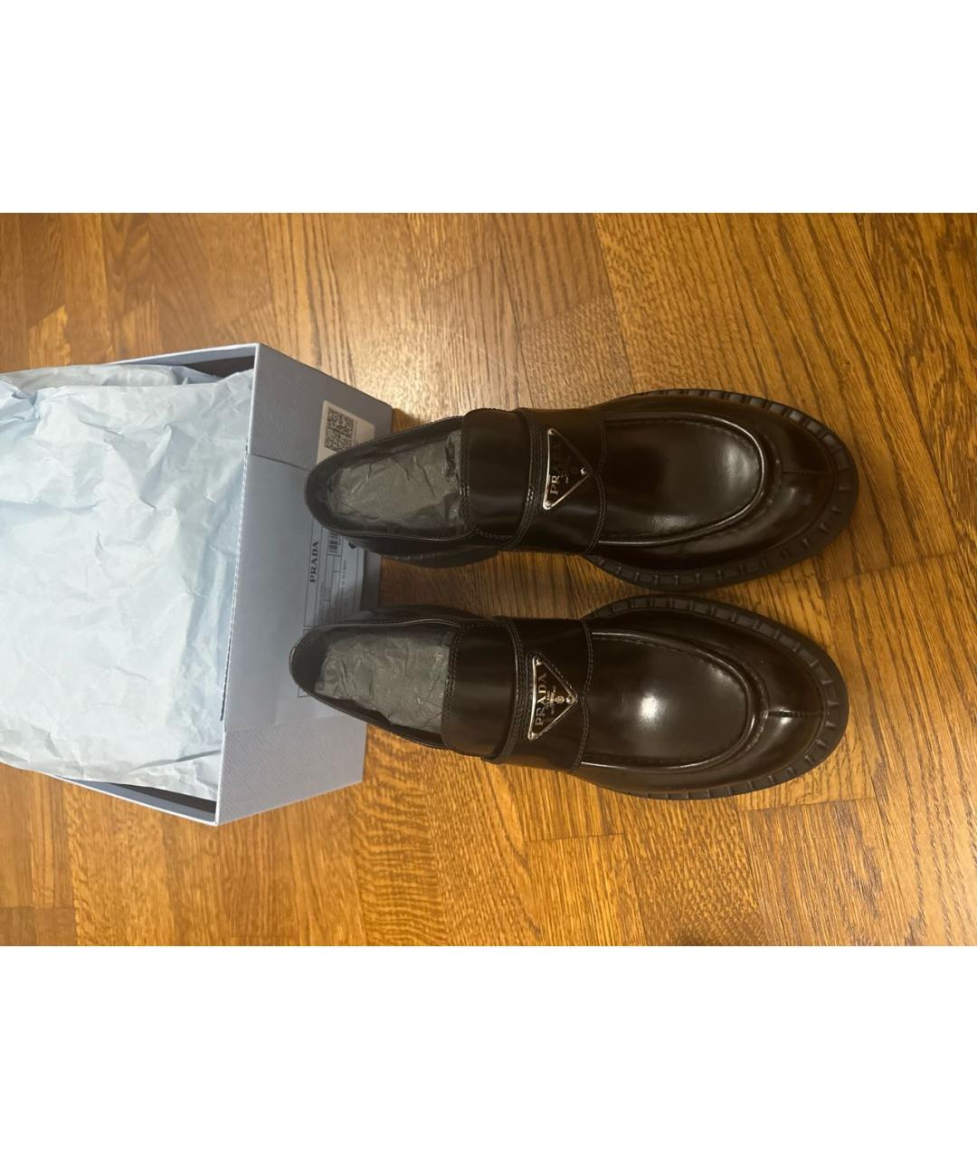 PRADA Черные кожаные лоферы, фото 2