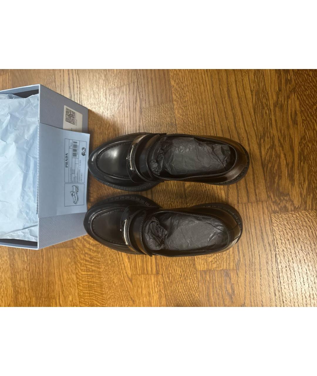 PRADA Черные кожаные лоферы, фото 3