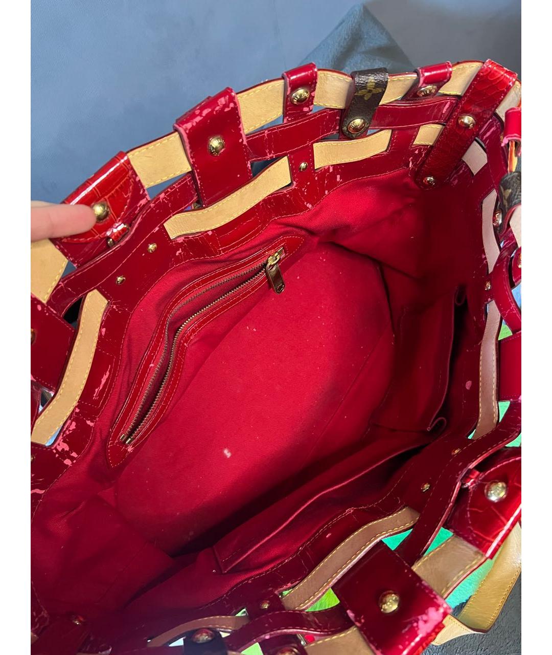 LOUIS VUITTON Коричневая кожаная сумка тоут, фото 8