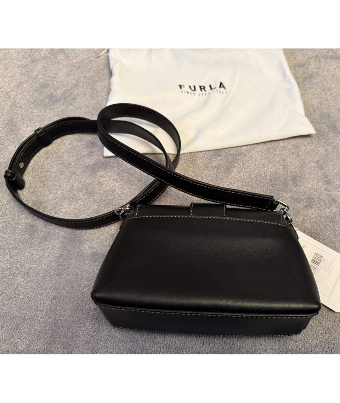 FURLA Черная кожаная сумка через плечо, фото 3