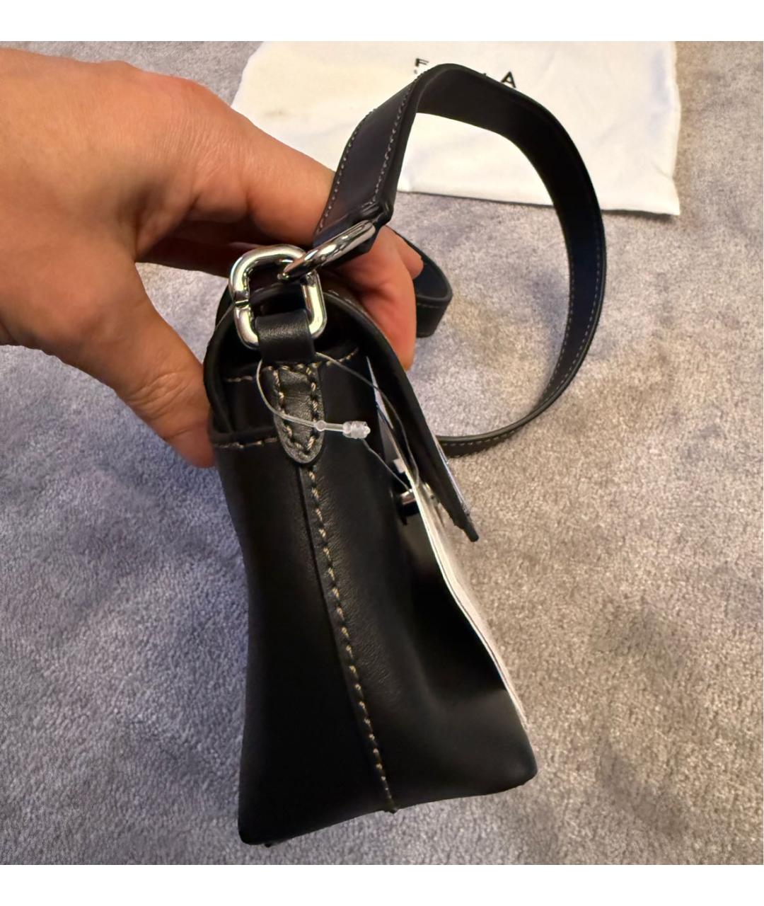 FURLA Черная кожаная сумка через плечо, фото 8