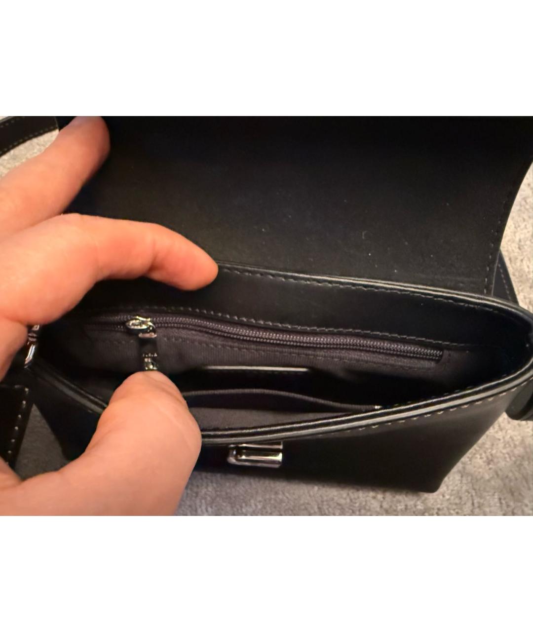 FURLA Черная кожаная сумка через плечо, фото 4