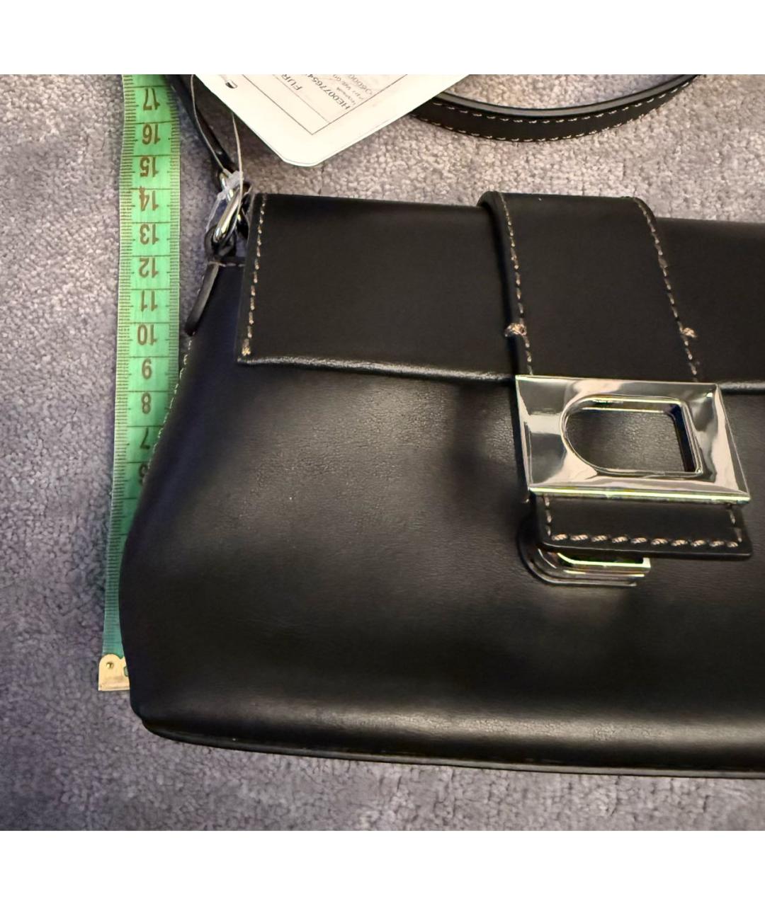 FURLA Черная кожаная сумка через плечо, фото 6