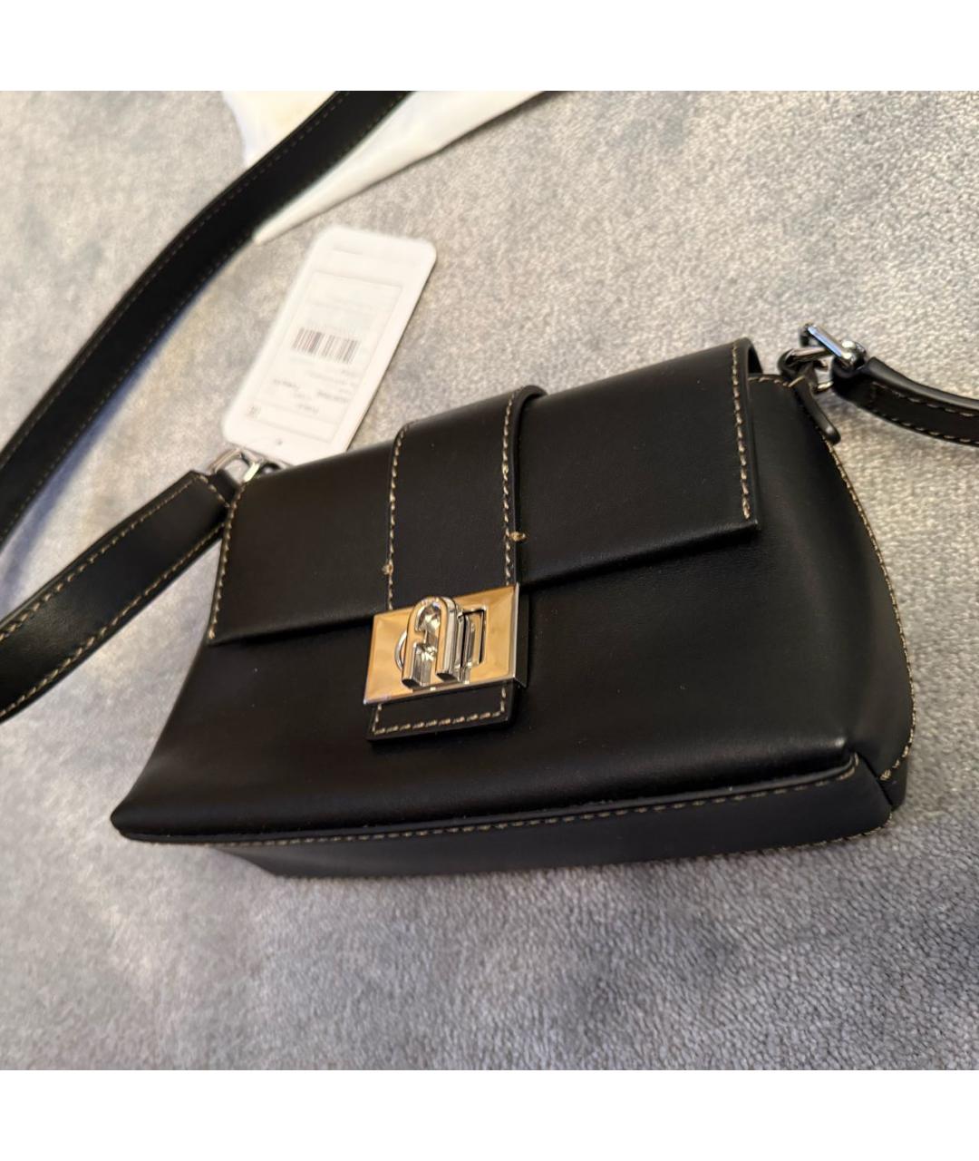 FURLA Черная кожаная сумка через плечо, фото 2
