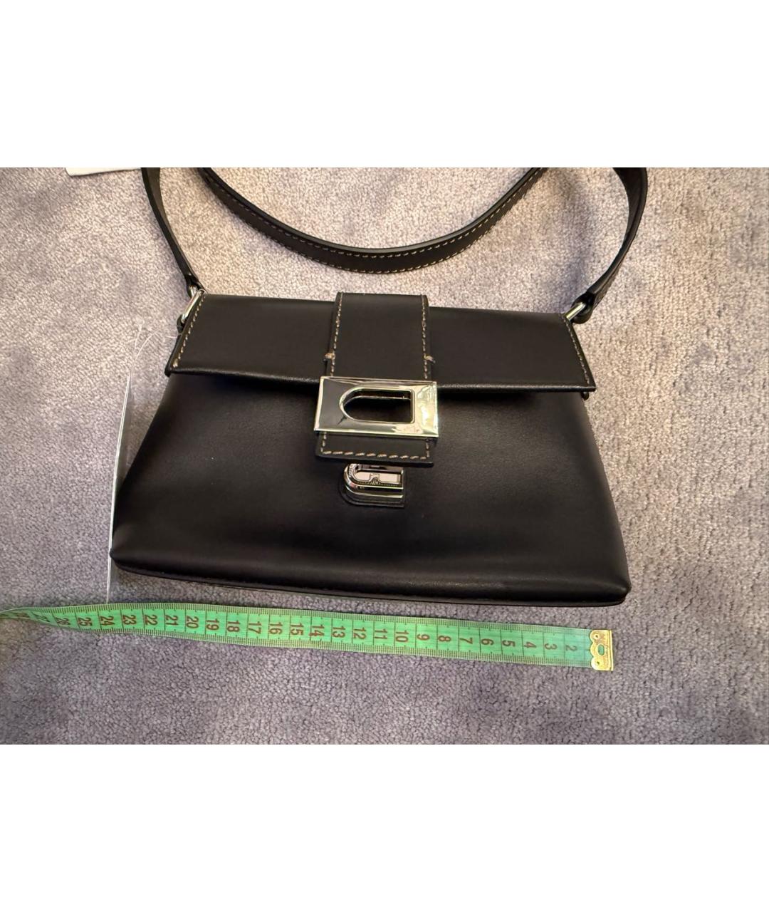 FURLA Черная кожаная сумка через плечо, фото 5