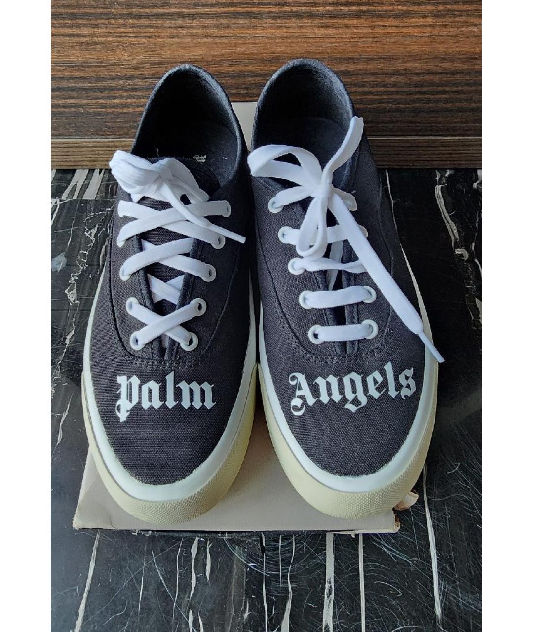 PALM ANGELS Черные текстильные низкие кроссовки / кеды, фото 2