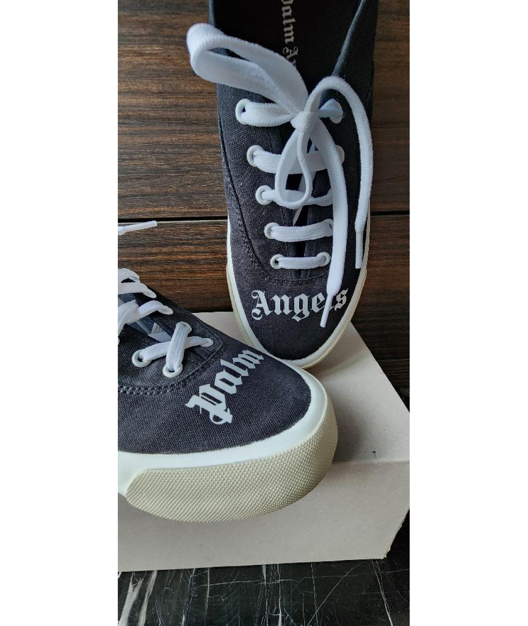 PALM ANGELS Черные текстильные низкие кроссовки / кеды, фото 5
