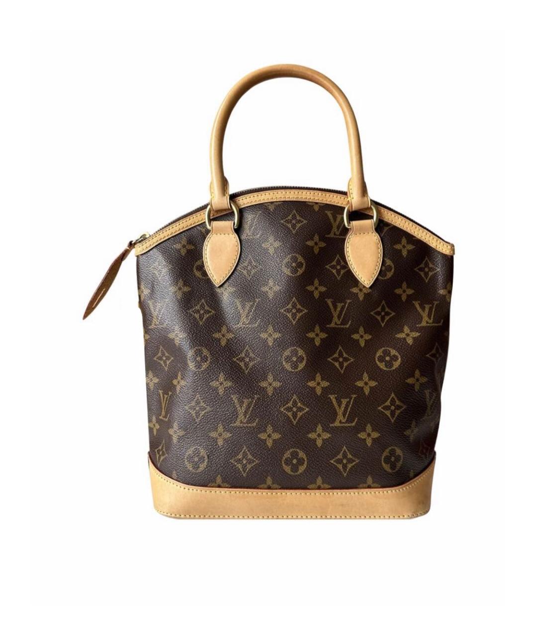 LOUIS VUITTON Коричневая кожаная сумка с короткими ручками, фото 1