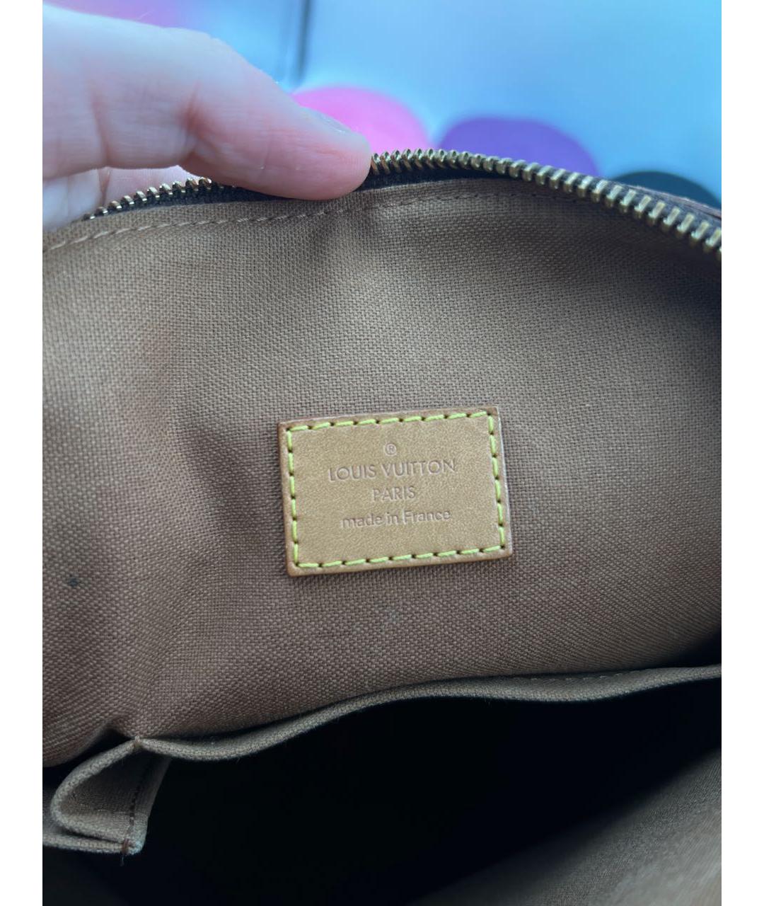 LOUIS VUITTON Коричневая кожаная сумка с короткими ручками, фото 8