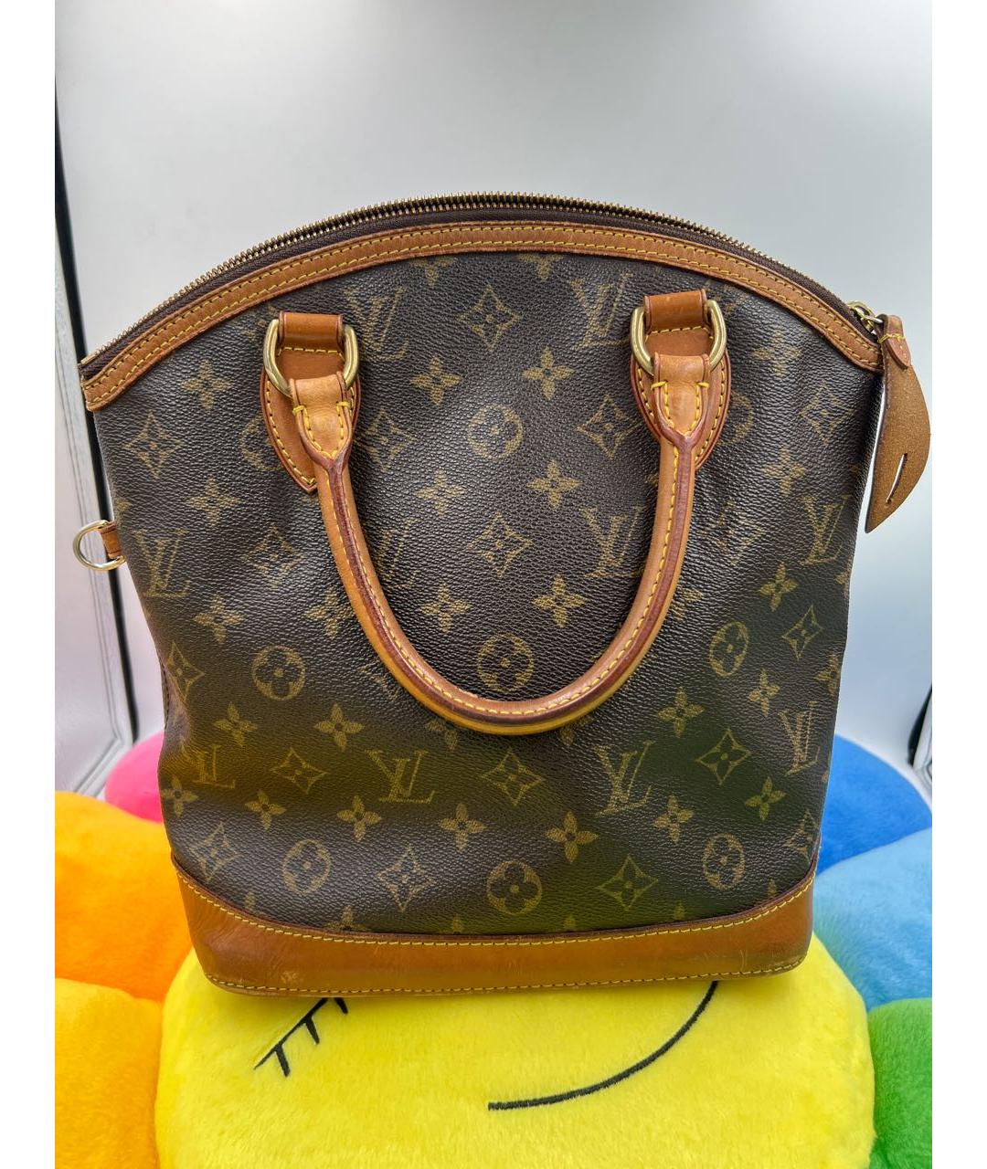 LOUIS VUITTON Коричневая кожаная сумка с короткими ручками, фото 2