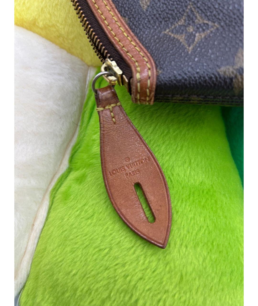 LOUIS VUITTON Коричневая кожаная сумка с короткими ручками, фото 4