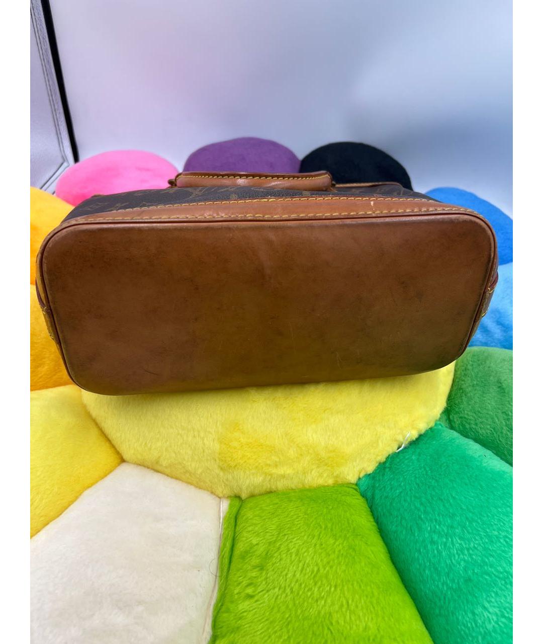 LOUIS VUITTON Коричневая кожаная сумка с короткими ручками, фото 5