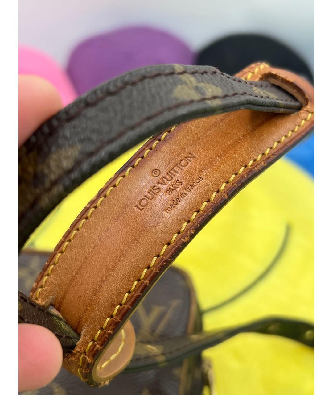 LOUIS VUITTON Коричневая кожаная сумка на плечо, фото 4